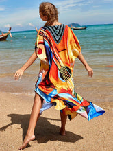 Bohemian Print Multicolor Beach Style Kaftan Maxi Dress - Swimsuit Cover-Up