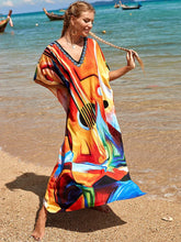 Bohemian Print Multicolor Beach Style Kaftan Maxi Dress - Swimsuit Cover-Up