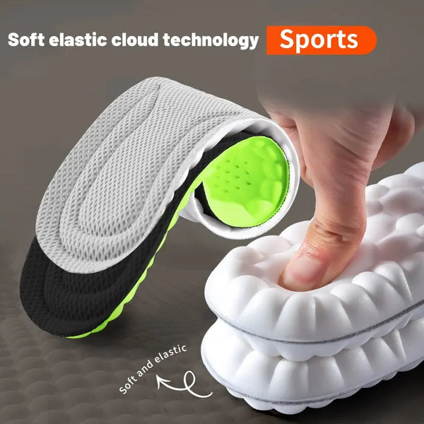 MiaStores 4D Shock-Absorption Sport Insoles – Breathable, Deodorizing Cushion Inserts for Men & Women 