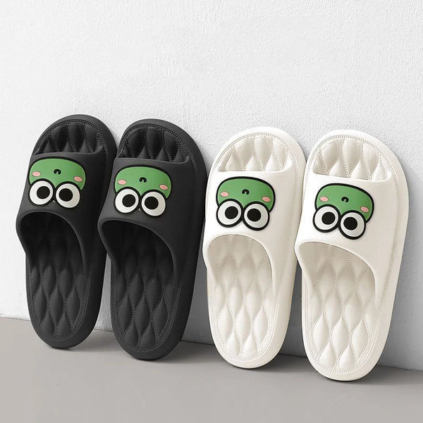 MiaStores Anti-Slip Summer Beach Slides – Soft Cartoon Frog Flip-Flops for Bathroom & Home 