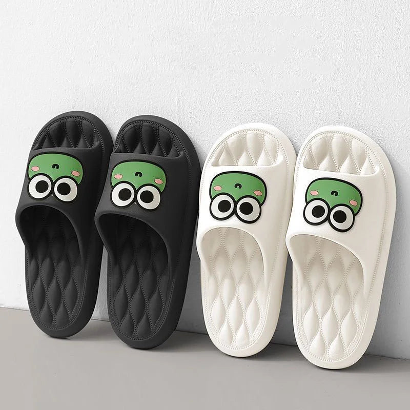MiaStores Anti-Slip Summer Beach Slides – Soft Cartoon Frog Flip-Flops for Bathroom & Home 