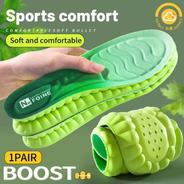 MiaStores High-Stretch PU Sport Insoles – Shock-Resistant, Antibacterial & Breathable Cushion Inserts 