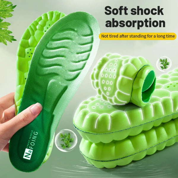 MiaStores High-Stretch PU Sport Insoles – Shock-Resistant, Antibacterial & Breathable Cushion Inserts 