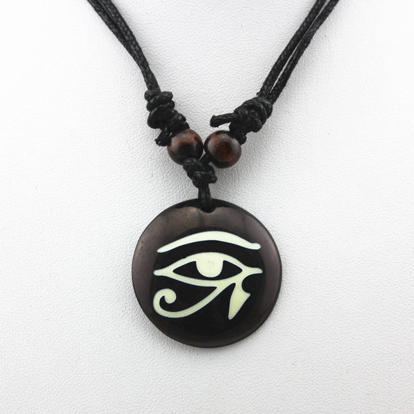 Black Round Resin Necklace