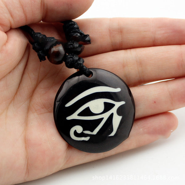 Black Round Resin Necklace