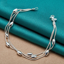 High-Quality 925 Sterling Silver Bracelet Chain | Elegant Fashion Jewelry for Women | Beaded Design Perfect for Weddings and Special Occasions 01