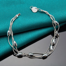 High-Quality 925 Sterling Silver Bracelet Chain | Elegant Fashion Jewelry for Women | Beaded Design Perfect for Weddings and Special Occasions 04