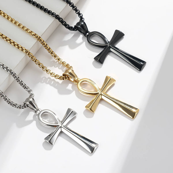 Miastores.net | Ancient Egyptian Life Pendant Necklace: Titanium Steel Anka Couple