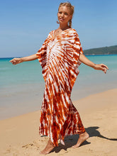 Bohemian Print Multicolor Beach Style Kaftan Maxi Dress - Swimsuit Cover-Up