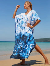 Bohemian Print Multicolor Beach Style Kaftan Maxi Dress - Swimsuit Cover-