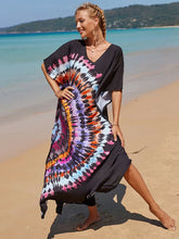 Bohemian Print Multicolor Beach Style Kaftan Maxi Dress - Swimsuit Cover-Up