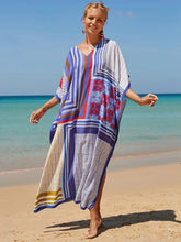 Bohemian Print Multicolor Beach Style Kaftan Maxi Dress - Swimsuit Cover-Up