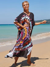 Bohemian Print Multicolor Beach Style Kaftan Maxi Dress - Swimsuit Cover-Up