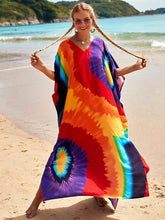 Bohemian Print Multicolor Beach Style Kaftan Maxi Dress - Swimsuit Cover-Up