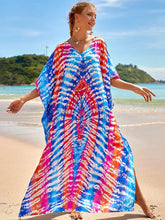 Bohemian Print Multicolor Beach Style Kaftan Maxi Dress - Swimsuit Cover-Up