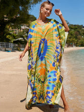 Bohemian Print Multicolor Beach Style Kaftan Maxi Dress - Swimsuit Cover-