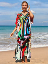 Bohemian Print Multicolor Beach Style Kaftan Maxi Dress - Swimsuit Cover-Up
