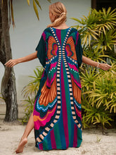Bohemian Print Multicolor Beach Style Kaftan Maxi Dress - Swimsuit Cover-Up