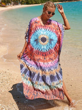 Bohemian Print Multicolor Beach Style Kaftan Maxi Dress - Swimsuit Cover-