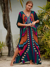 Bohemian Print Multicolor Beach Style Kaftan Maxi Dress - Swimsuit Cover-Up