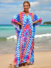 Bohemian Print Multicolor Beach Style Kaftan Maxi Dress - Swimsuit Cover-Up