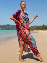 Bohemian Print Multicolor Beach Style Kaftan Maxi Dress - Swimsuit Cover-