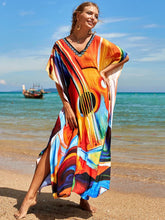 Bohemian Print Multicolor Beach Style Kaftan Maxi Dress - Swimsuit Cover-Up