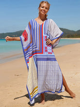 Bohemian Print Multicolor Beach Style Kaftan Maxi Dress - Swimsuit Cover-Up